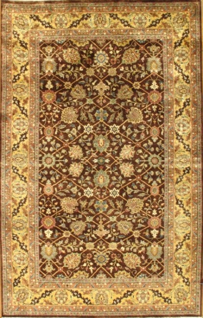 Light Brown Persian Tabriz design rug 5' X 8': Light Brown Persian Tabriz design rug 5' X 8' - New, Tabriz, Hand-Knotted, Lamb's Wool, 300 -26092- 862.This item is part of our fine auction collection which includes many fine home accessories inclu