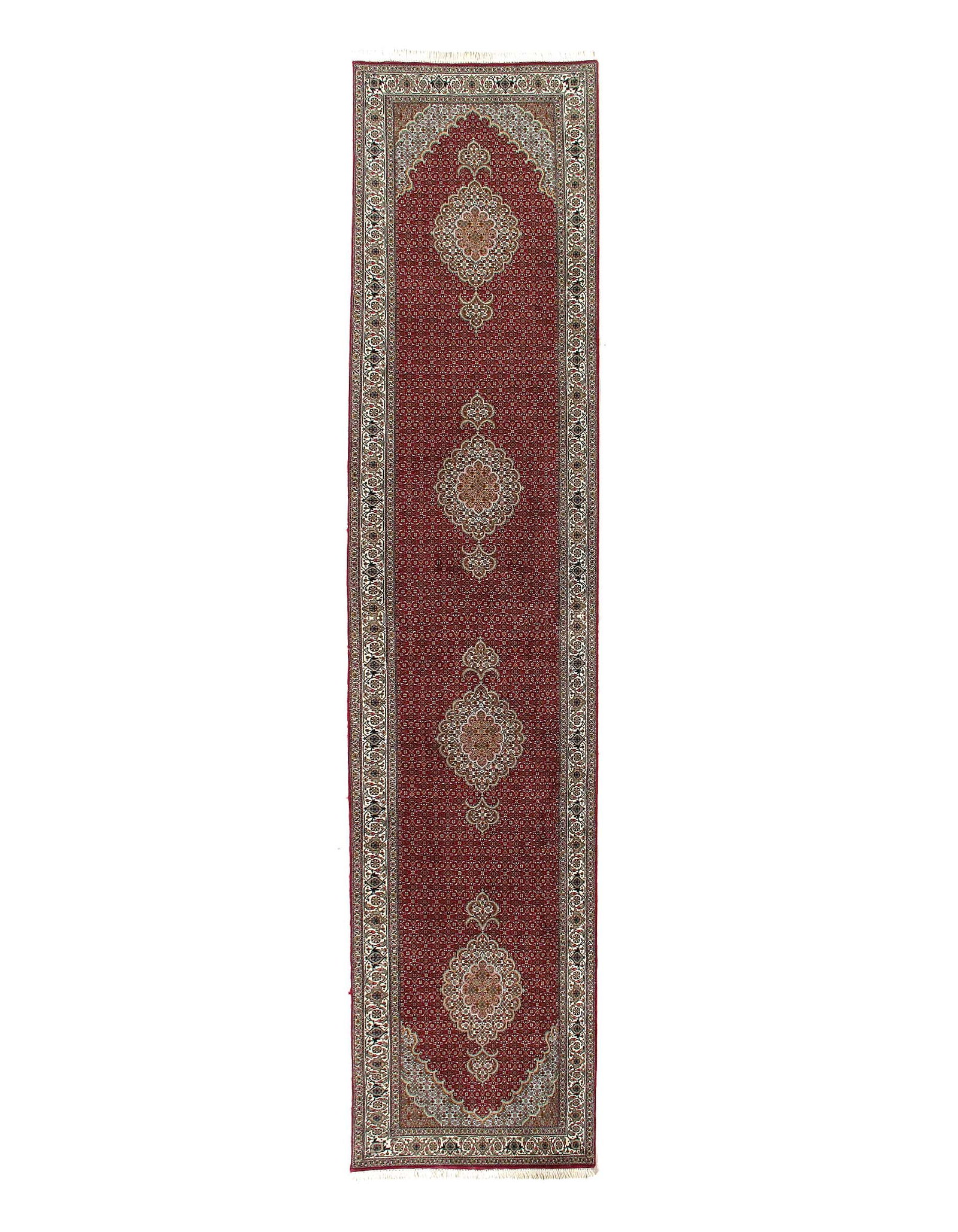 Fine Persian silk & wool Tabriz runner 2'8'' X 12'11'': Fine Persian silk & wool Tabriz runner 2'8'' X 12'11'' - 2015, Tabriz, Hand-Knotted, Wool & Silk, 300 -D11907- 862.This item is part of our fine auction collection which includes many fine home access