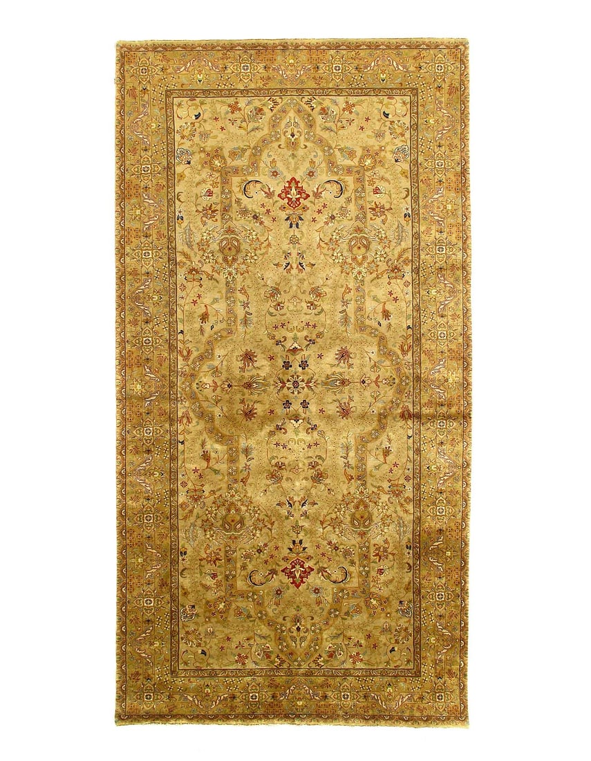 Fine Hand Knotted Gallery size Tabriz design 5'11'' X 11'8'': Fine Hand Knotted Gallery size Tabriz design 5'11'' X 11'8'' - New, Tabriz, Hand-Knotted, Lamb's Wool, 300 -31646- 862.This item is part of our fine auction collection which includes many fine home ac