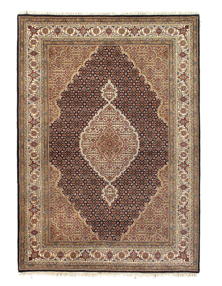 Tabriz Mahi Design Silk & Wool Rug 4'8" X 6'6" (1 of 3)