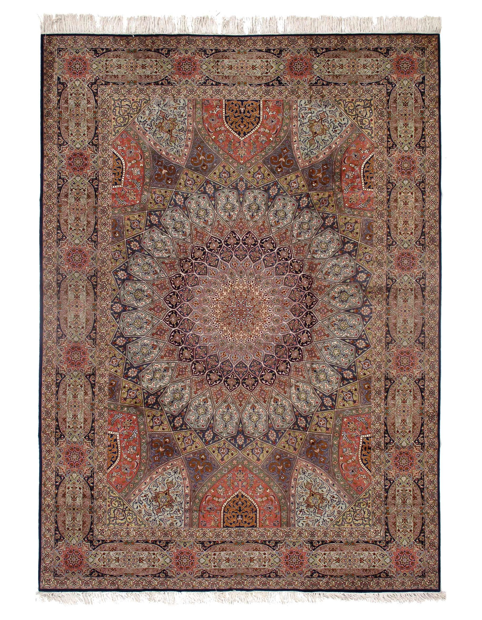 Fine silk & wool Persian Tabriz 8'2'x11'4": Fine silk & wool Persian Tabriz 8'2'x11'4" - New, Tabriz, Hand-Knotted, Wool & Silk, 300 -D09634- 862.This item is part of our fine auction collection which includes many fine home accessories