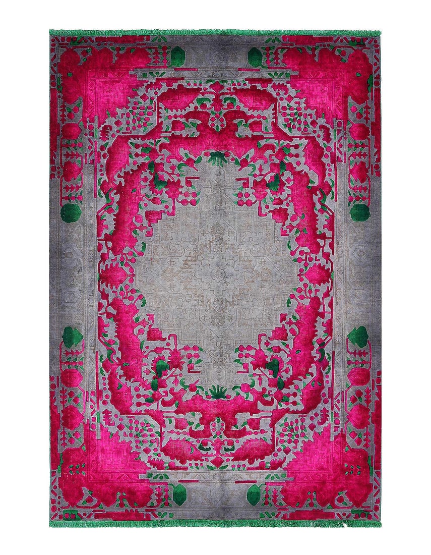 Handmade Over dyed Persian Tabriz rug 6'7"X 9'8": Handmade Over dyed Persian Tabriz rug 6'7"X 9'8" - circa 1950, Tabriz, Straight-Wooven, Lamb's Wool, 300 -D13994- 862.This item is part of our fine auction collection which includes many fine home acc