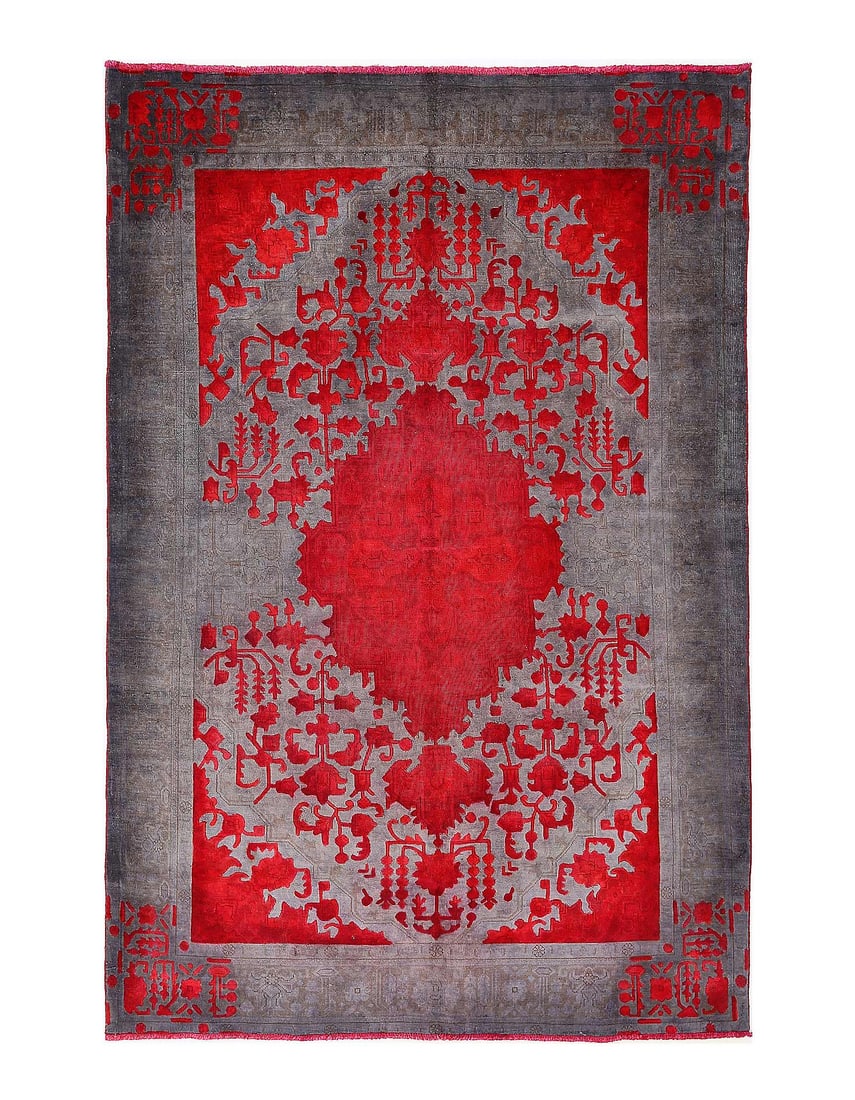Handmade Over dyed Persian Tabriz rug 6'5"X 9'7": Handmade Over dyed Persian Tabriz rug 6'5"X 9'7" - CIRCA 1950, Tabriz, Hand-Knotted, Lamb's Wool, 300 -D13995- 862.This item is part of our fine auction collection which includes many fine home access