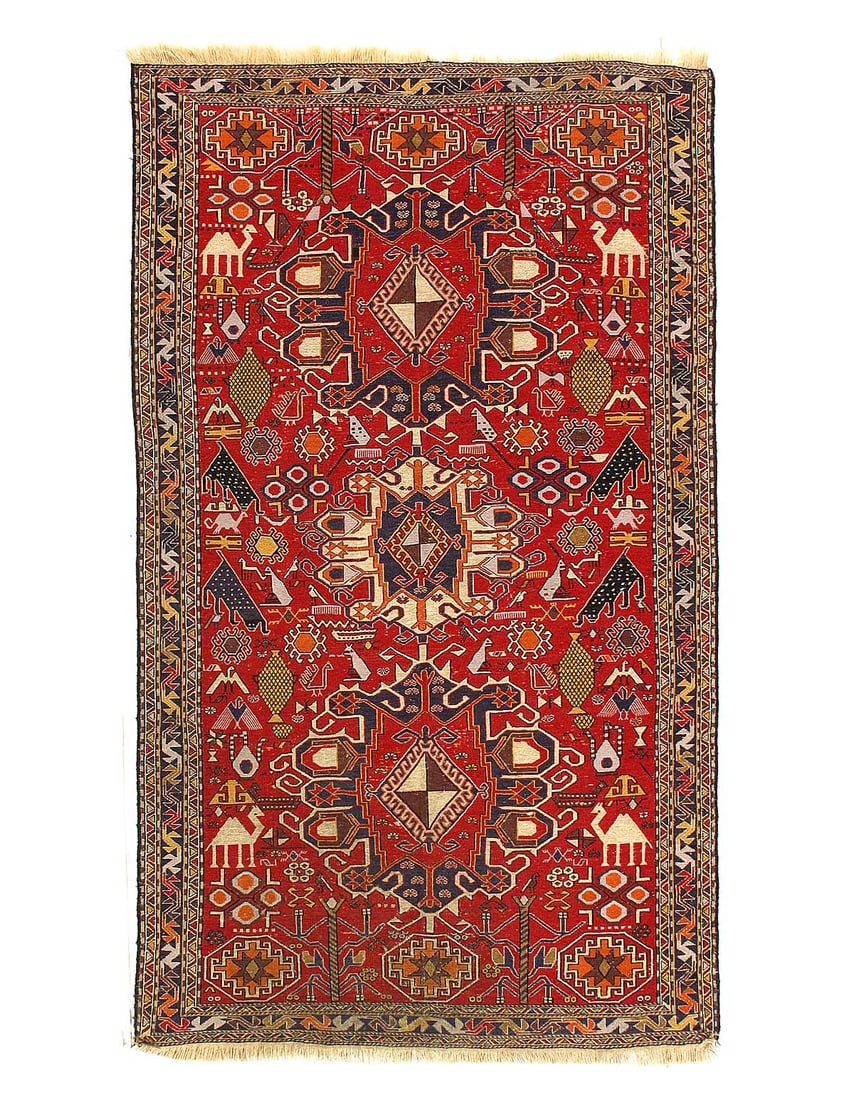 Vintage Persian Sumak Rug 3'9x 6'2' (1 of 4)