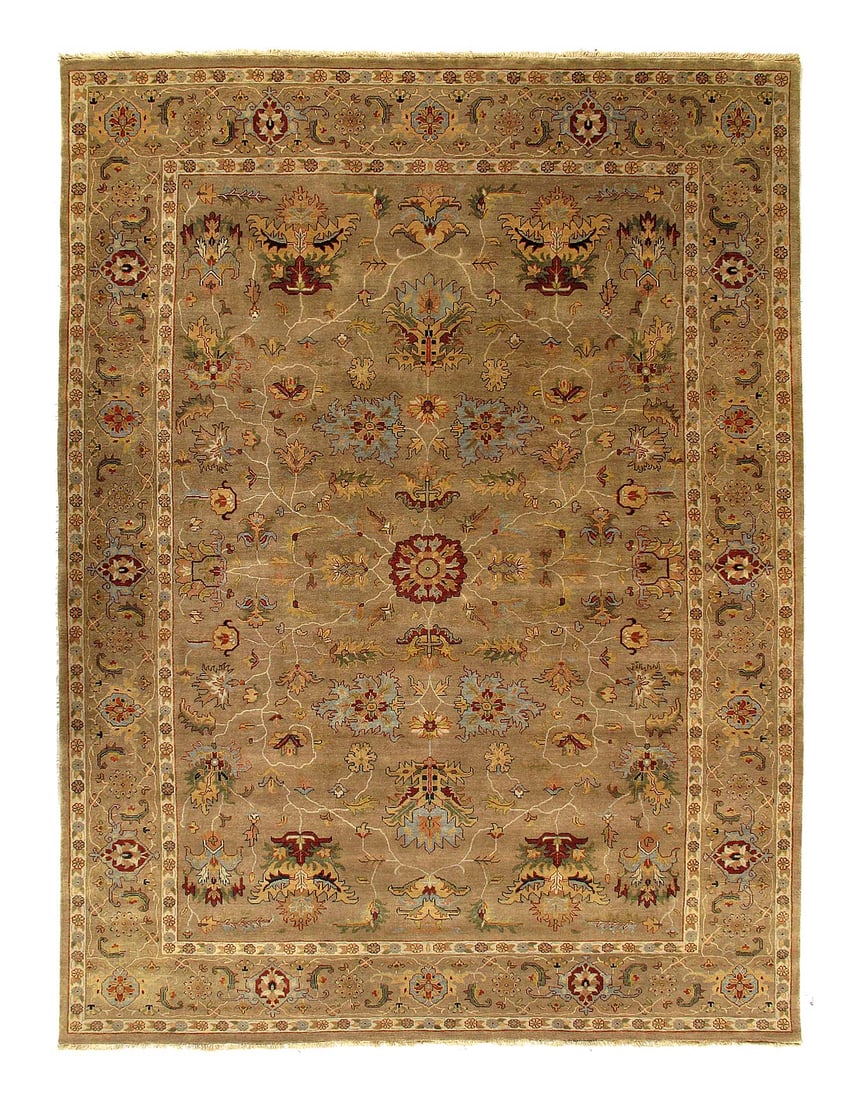 Light Brown Fine Hand knotted Heriz Design size 8'11'' X 12'1'' (1 of 7)