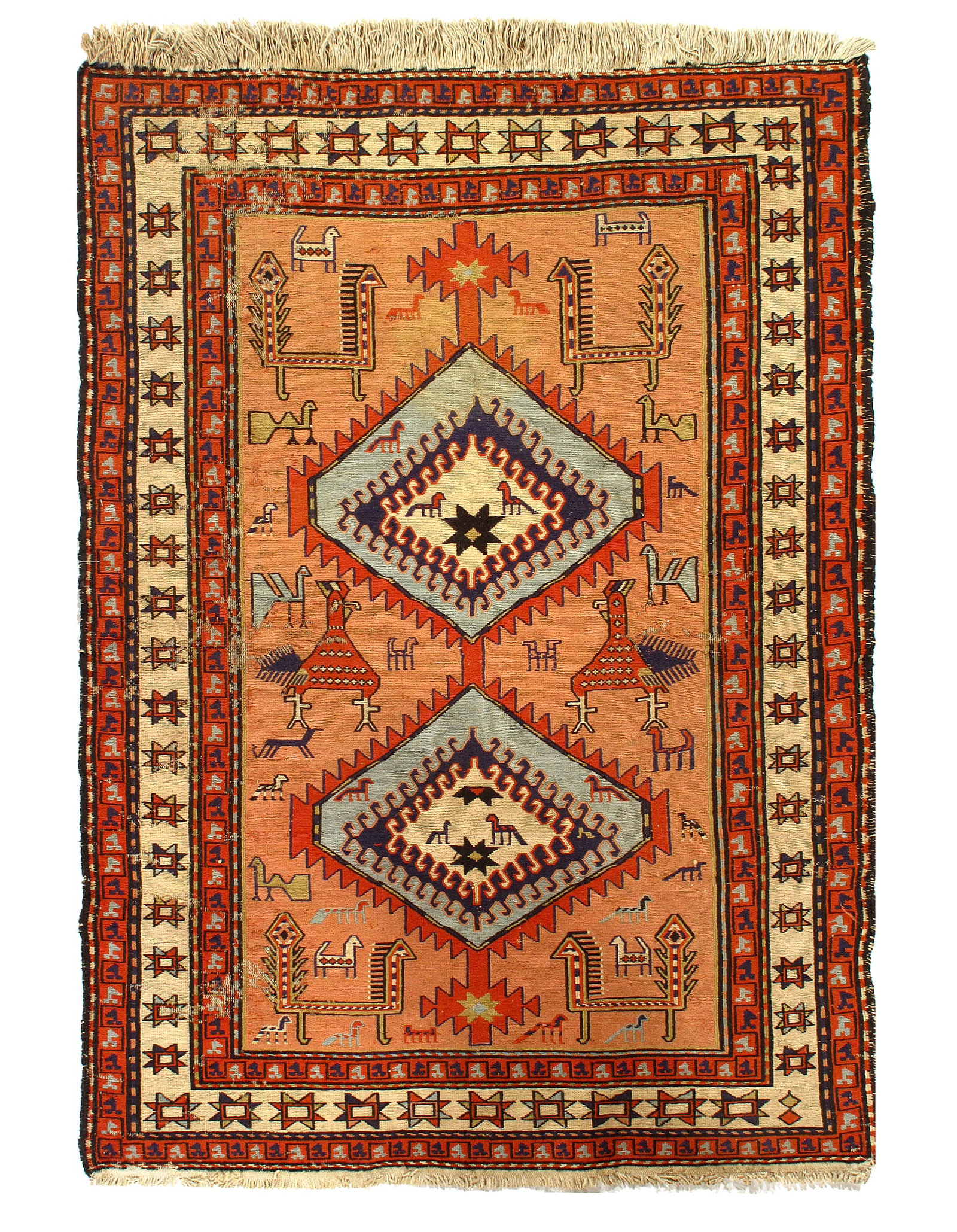 Vintage Persian Sumak - 4' x 6': Vintage Persian Sumak - 4' x 6' - Circa 1970, Sumak, Hand-Knotted, Lamb's Wool, 300 -D10900- 862.This item is part of our fine auction collection which includes many fine home accessories including an