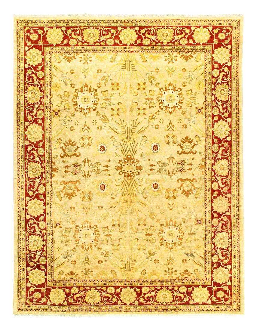 Ivory Color Fine Hand knotted Persian Sultanabad design 9'1'' X 11'8'': Ivory Color Fine Hand knotted Persian Sultanabad design 9'1'' X 11'8'' - New, Sultanabad, Hand-Knotted, Lamb's Wool, 300 -29874- 862.This item is part of our fine auction collection which includes man