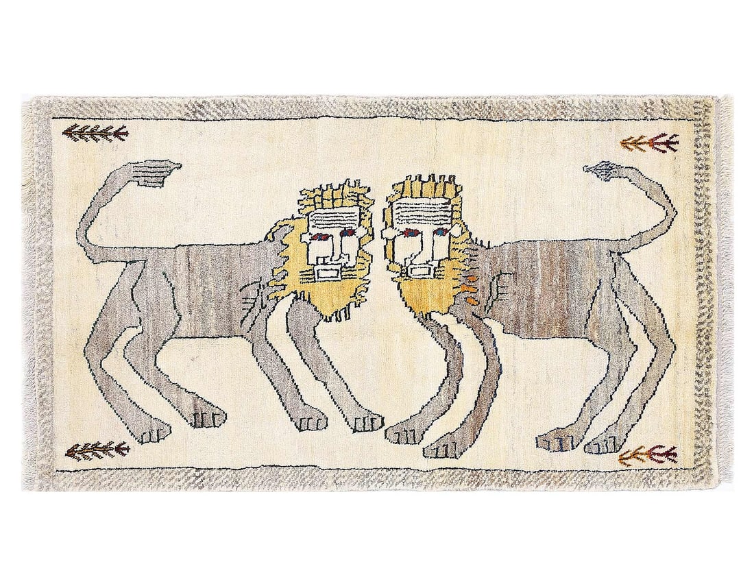 Ivory Color Hand knotted Persian Shiraz rug 3' X 5'4'': Ivory Color Hand knotted Persian Shiraz rug 3' X 5'4'' - New, Shiraz, Hand-Knotted, Lamb's Wool, 300 -D13388- 862.This item is part of our fine auction collection which includes many fine home