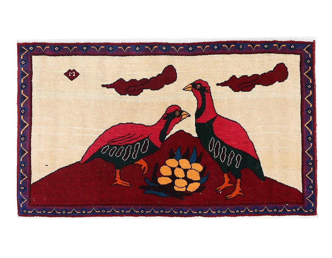 Persian Hand knotted shiraz rug 1'8'' X 3'1'': Persian Hand knotted shiraz rug 1'8'' X 3'1'' - New, Shiraz, Hand-Knotted, Lamb's Wool, 300 -D13325- 862.This item is part of our fine auction collection which includes many fine home accessories incl