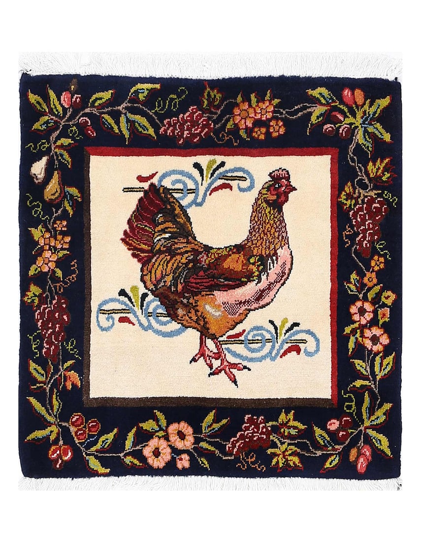 Persian Hand knotted square rug 2'2'' X 2'3'': Persian Hand knotted square rug 2'2'' X 2'3'' - New, Shiraz, Hand-Knotted, Lamb's Wool, 300 -D13355- 862.This item is part of our fine auction collection which includes many fine home accessories