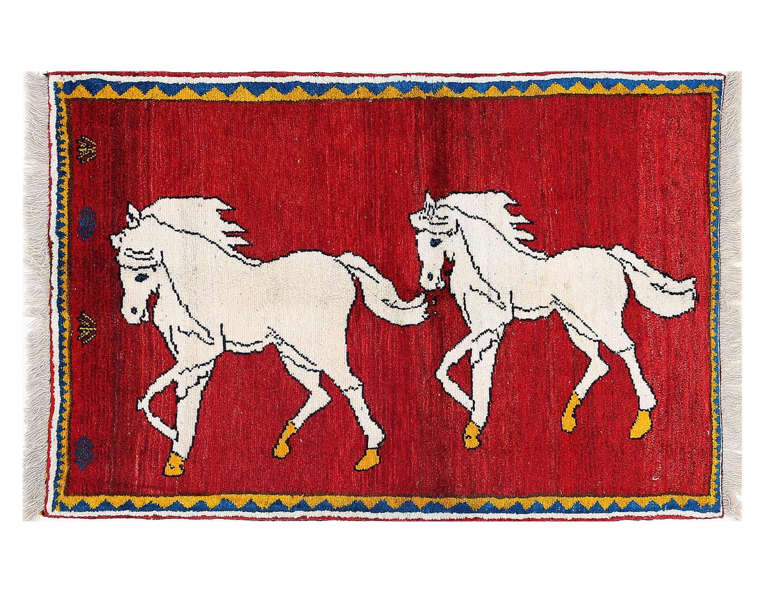Fine Hand knotted Persian Shiraz rug 3'4'' X 5'3'': Fine Hand knotted Persian Shiraz rug 3'4'' X 5'3'' - New, Shiraz, Hand-Knotted, Lamb's Wool, 300 -D13392- 862.This item is part of our fine auction collection which includes many fine home accessories