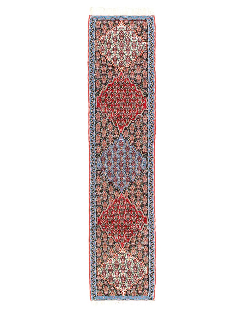 Fine Hand Knotted Flat weave Senneh Runner 2'3'' X 9'11'': Fine Hand Knotted Flat weave Senneh Runner 2'3'' X 9'11'' - New, Seneh Klim, Flatweave, Flat Weave, 300 -D14528- 862.This item is part of our fine auction collection which includes many fine home acce