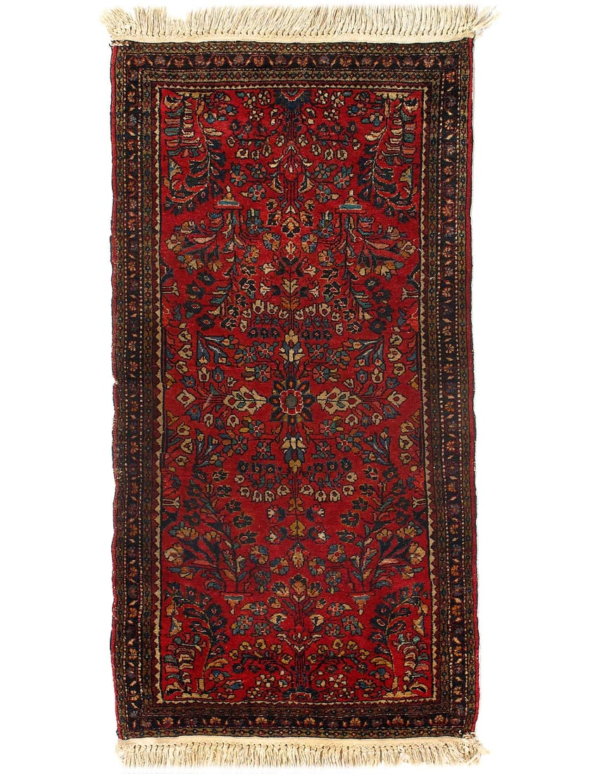 Persian Hand Knotted Antique sarouk 2'1'' X 4'2'': Persian Hand Knotted Antique sarouk 2'1'' X 4'2'' - Circa 1920, Sarouk Farahan, Hand-Knotted, Lamb's Wool, 300 -D15250- 862.This item is part of our fine auction collection which includes many fine ho