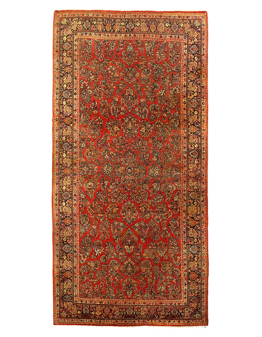 Antique Persian Sarouk Rug 10' X 21' (1 of 8)