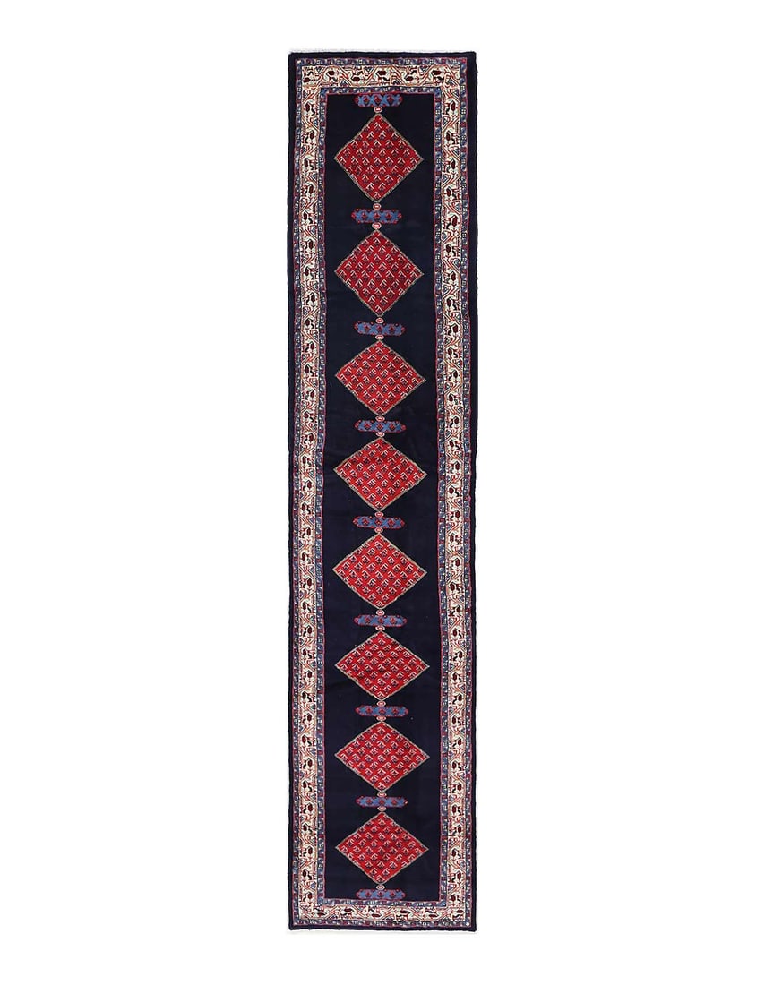 Fine Hand knotted Persian Serab Runner 2'8"X 14': Fine Hand knotted Persian Serab Runner 2'8"X 14' - CIRCA 1970, Saraband, Hand-Knotted, Lamb's Wool, 300 -D13733- 862.This item is part of our fine auction collection which includes many fine home acce