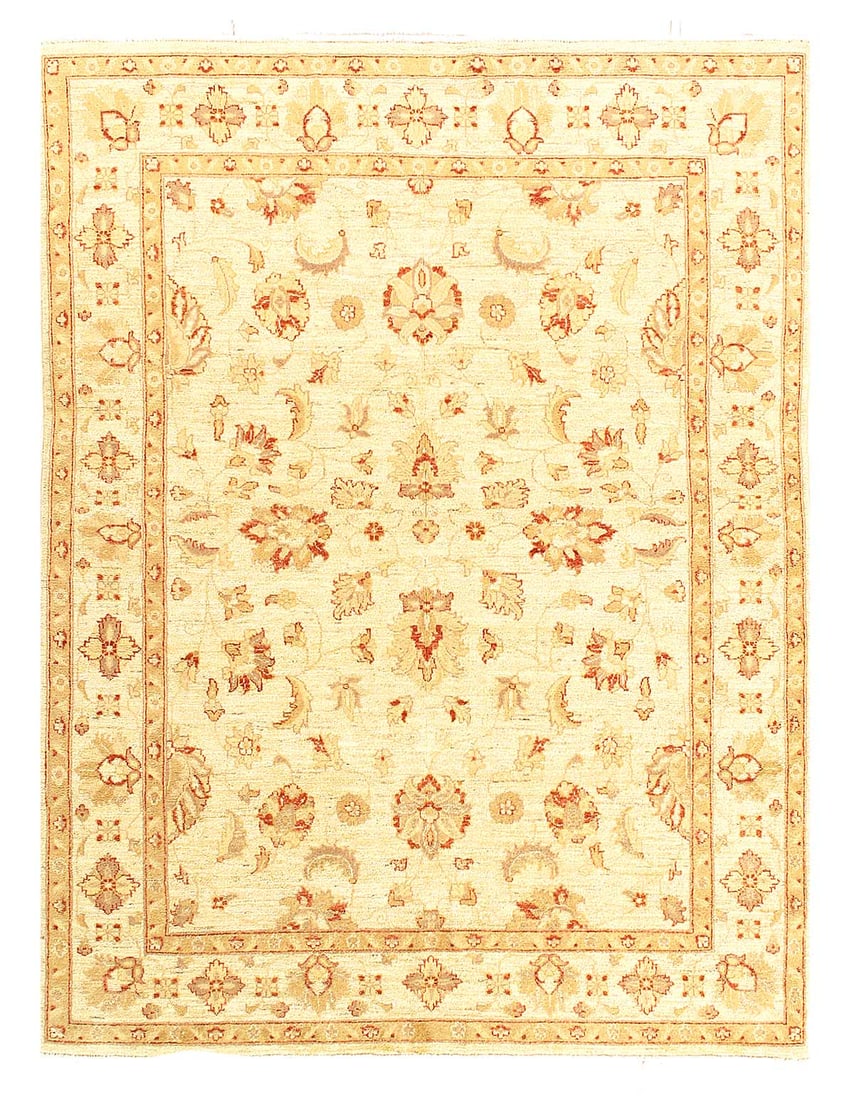 Ivory Color Fine Hand knotted Oushak rug 6'8'' X 8'6'': Ivory Color Fine Hand knotted Oushak rug 6'8'' X 8'6'' - New, Oushak, Hand-Knotted, Lamb's Wool, 300 -D15093- 862.This item is part of our fine auction collection which includes many fine home accesso