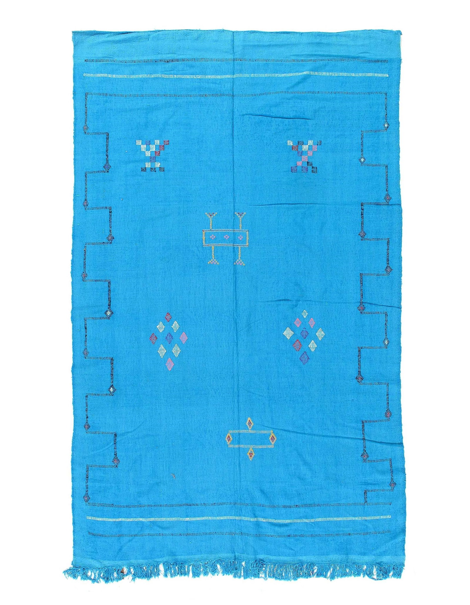 Fine Hand woven Flat Weave vintage Moroccan 4'9'' X 7'5'' (1 of 4)