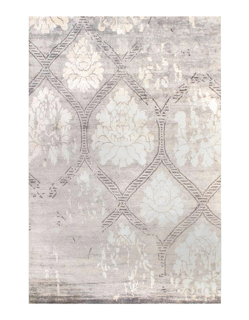 Ivory Modern Bamboo Silk 6' X 9': Ivory Modern Bamboo Silk 6' X 9' - New, Modern, Hand-Knotted, Bamboo Silk, 300 -D06626- 862.This item is part of our fine auction collection which includes many fine home accessories including antique