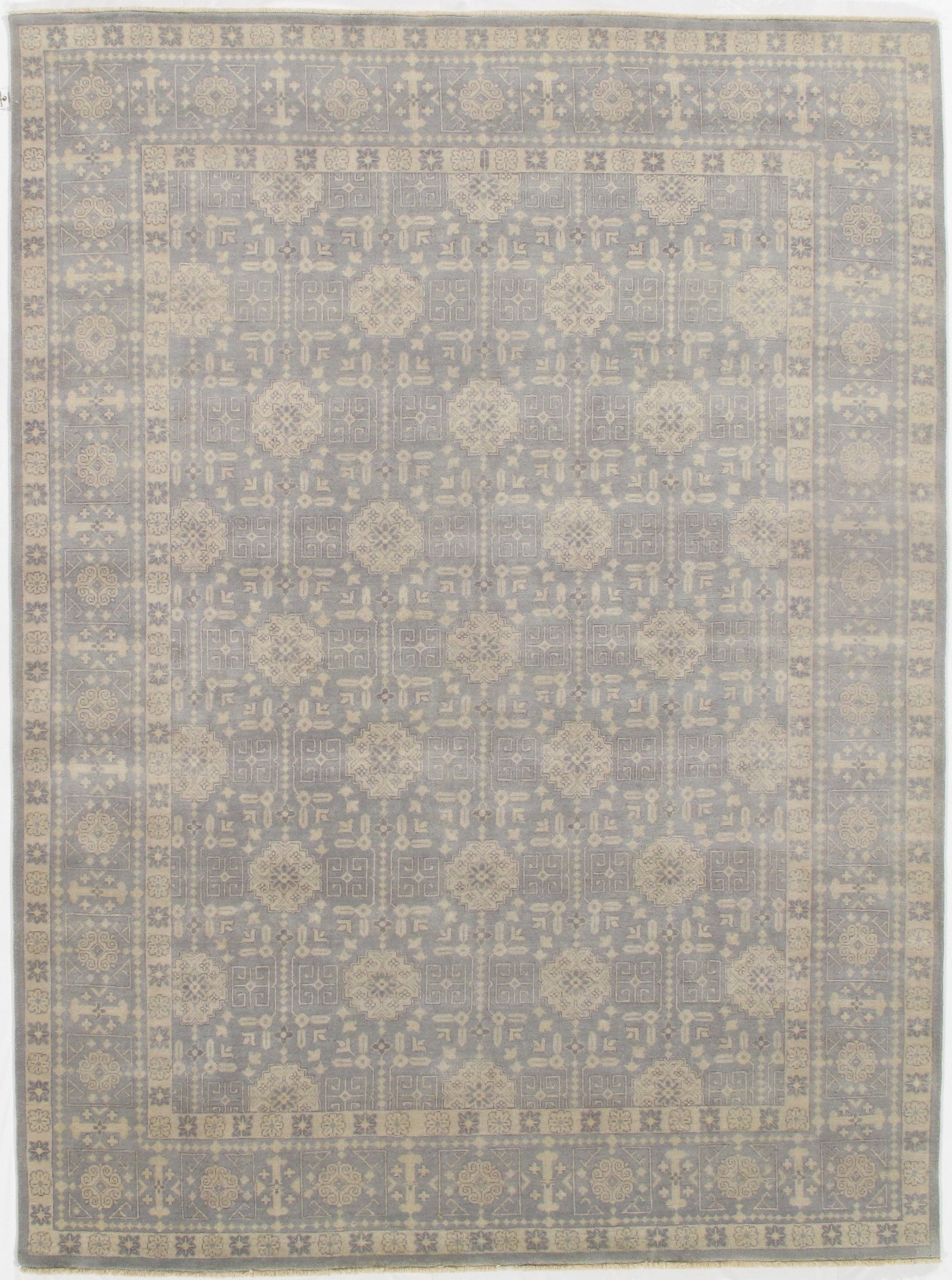 Gray Khotan Rug 9' X 12': Gray Khotan Rug 9' X 12' - New, Khotan, Hand-Knotted, Lamb's Wool, 300 -D09182- 862.This item is part of our fine auction collection which includes many fine home accessories including antique rugs, v