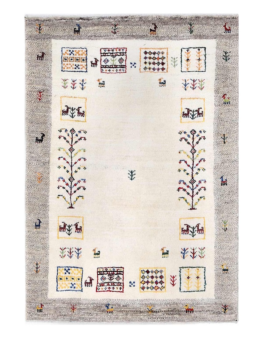 Beige Color Fine Hand knotted Persian Gabbeh 2'2"X 3'3': Beige Color Fine Hand knotted Persian Gabbeh 2'2"X 3'3' - NEW, Gabbeh, Hand-Knotted, Lamb's Wool, 300 -D13758- 862.This item is part of our fine auction collection which includes many fine home access
