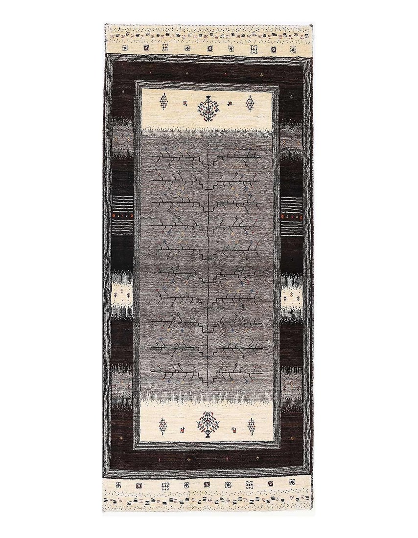 Fine Hand Knotted Persian Gabbeh Runner 3' X 7'2'': Fine Hand Knotted Persian Gabbeh Runner 3' X 7'2'' - New, Gabbeh, Hand-Knotted, Lamb's Wool, 300 -D13933- 862.This item is part of our fine auction collection which includes many fine home accessories