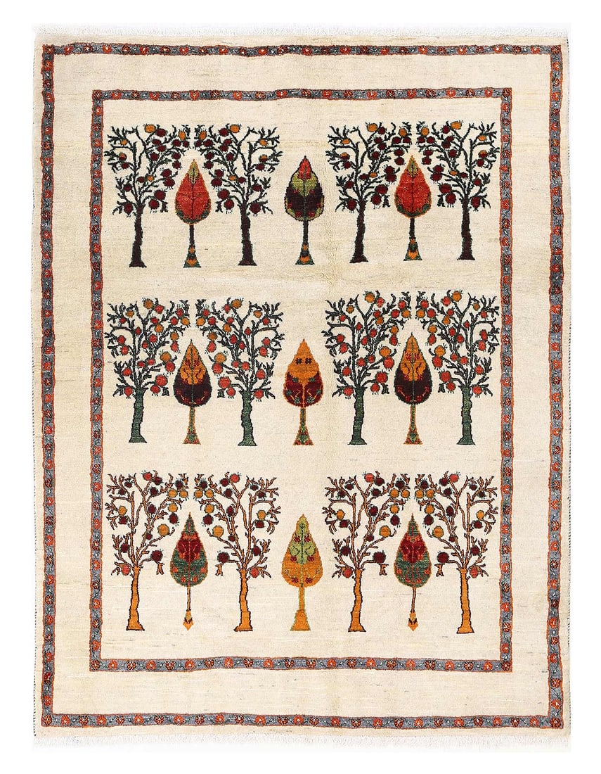 Fine Hand knotted Persian Gabbeh rug 5'1'' X 6'9'': Fine Hand knotted Persian Gabbeh rug 5'1'' X 6'9'' - New, Gabbeh, Hand-Knotted, Lamb's Wool, 300 -D13953- 862.This item is part of our fine auction collection which includes many fine home accessories
