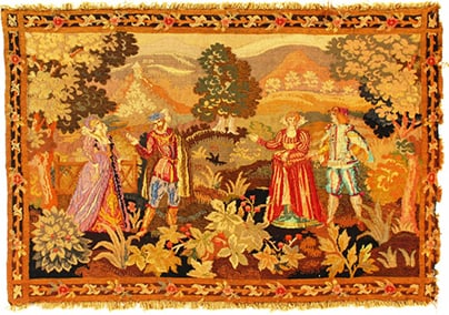 Antique French Floral 3'4" x 5': Antique French Floral 3'4" x 5' - circa 1880, French, Hand-Knotted, Lamb's Wool, 300 -D03169- 862.This item is part of our fine auction collection which includes many fine home accessories including a