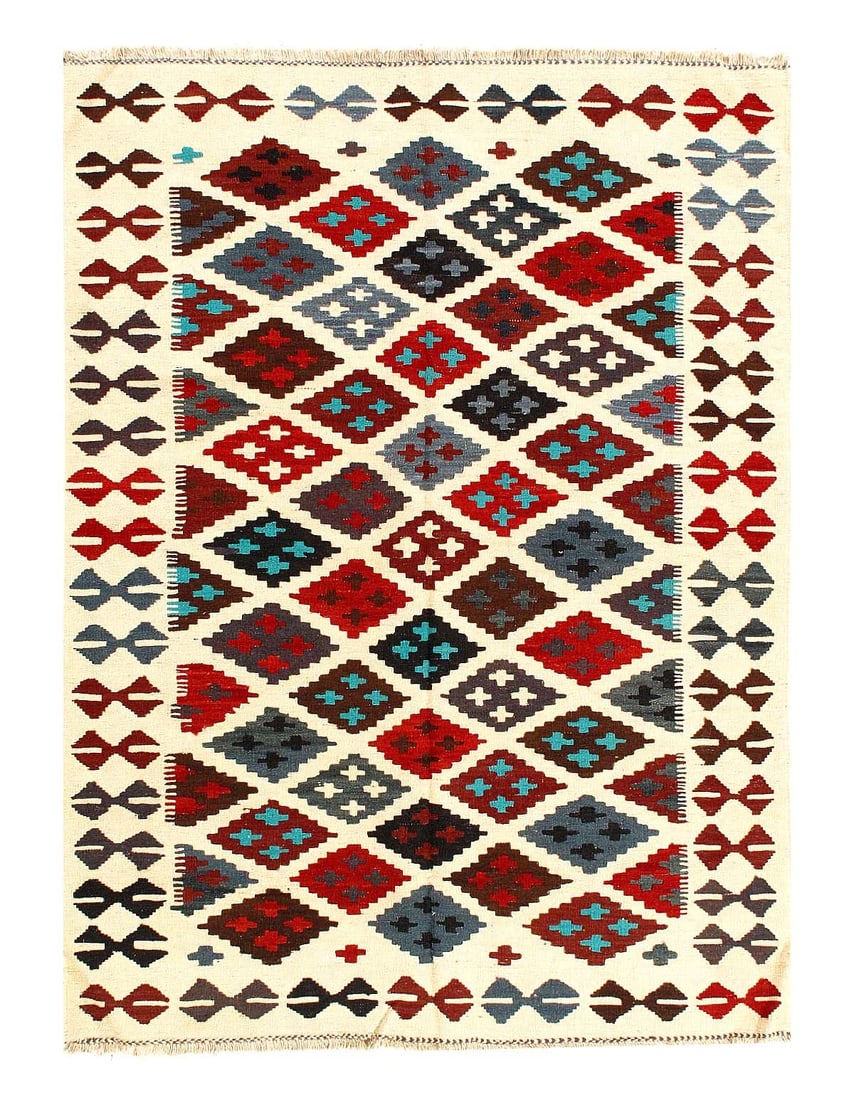 Pasargad Caucasian Tribal Style Flat Weave kilim 4'8'' X 6'4'': Pasargad Caucasian Tribal Style Flat Weave kilim 4'8'' X 6'4'' - New, Flat Weave, Hand-Knotted, Flat Weave, 300 -D14233- 862.This item is part of our fine auction collection which includes many fine h