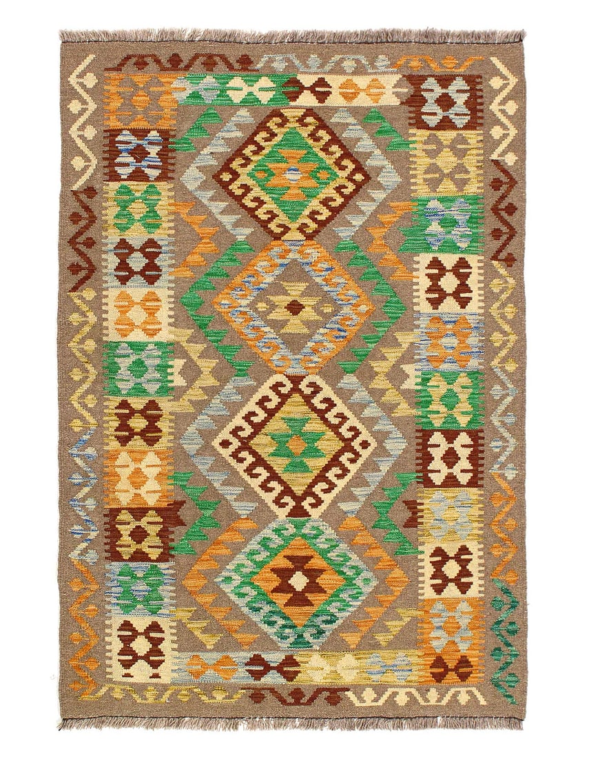 Reversible Kilim Flat Weave Wool Rug 3'6"x 5': Reversible Kilim Flat Weave Wool Rug 3'6"x 5' - NEW, Flat Weave, Hand-Woven, Lamb's Wool, 300 -D09926- 862.This item is part of our fine auction collection which includes many fine home accessories in