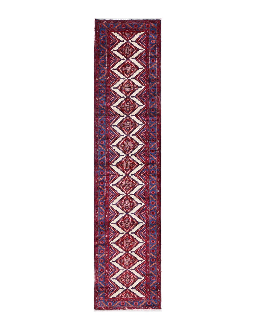 Persian Vintage Hand knotted Bakhtiari runner 3' X 15': Persian Vintage Hand knotted Bakhtiari runner 3' X 15' - 1970, Bakhtiari, Hand-Knotted, Lamb's Wool, 300 -D13381- 862.This item is part of our fine auction collection which includes many fine home acc
