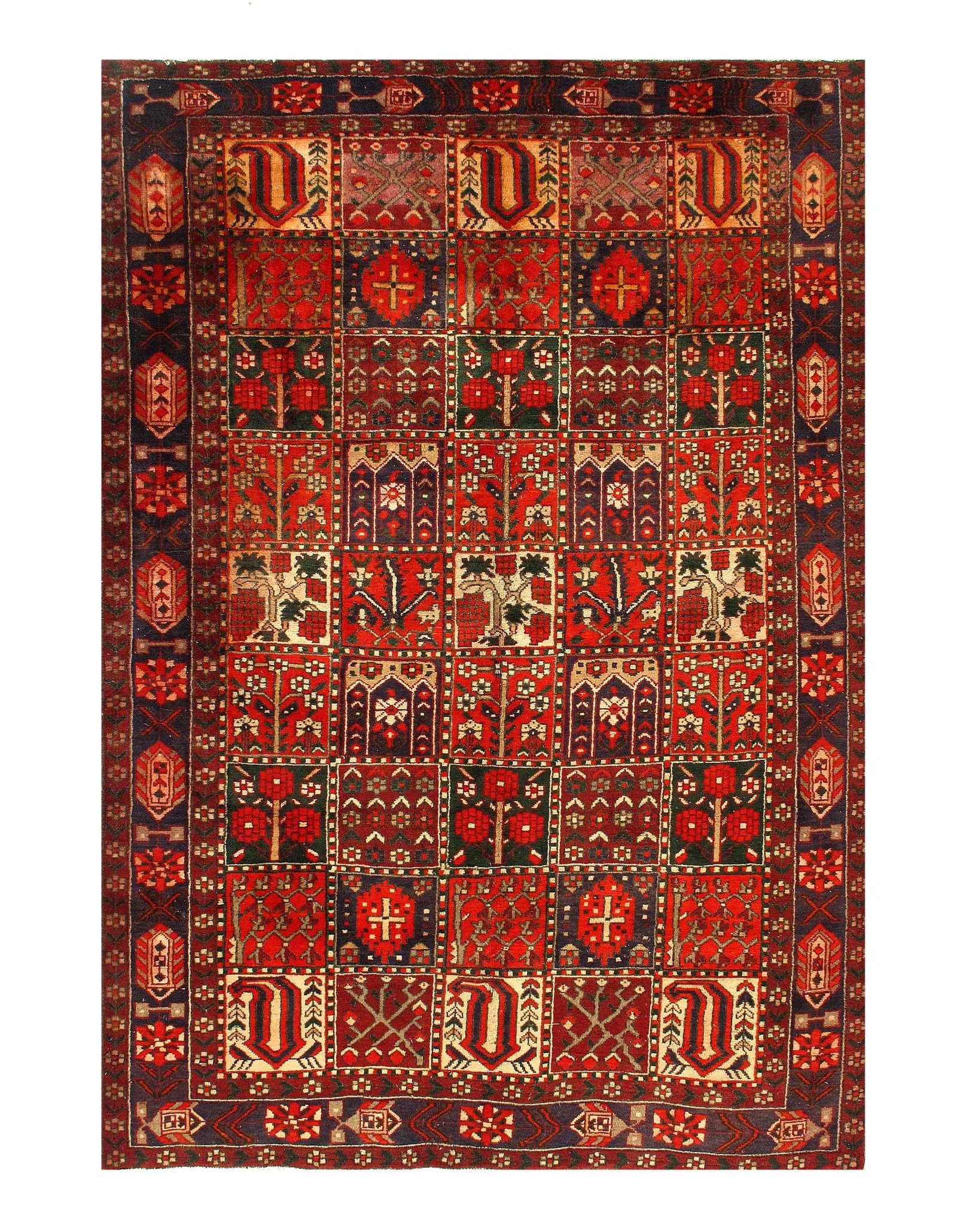 Persian Bakhtiari Rug - 6'7" x 9'5": Persian Bakhtiari Rug - 6'7" x 9'5" - Circa 1970, Bakhtiari, Hand-Knotted, Lamb's Wool, 300 -D11214- 862.This item is part of our fine auction collection which includes many fine home accessories incl