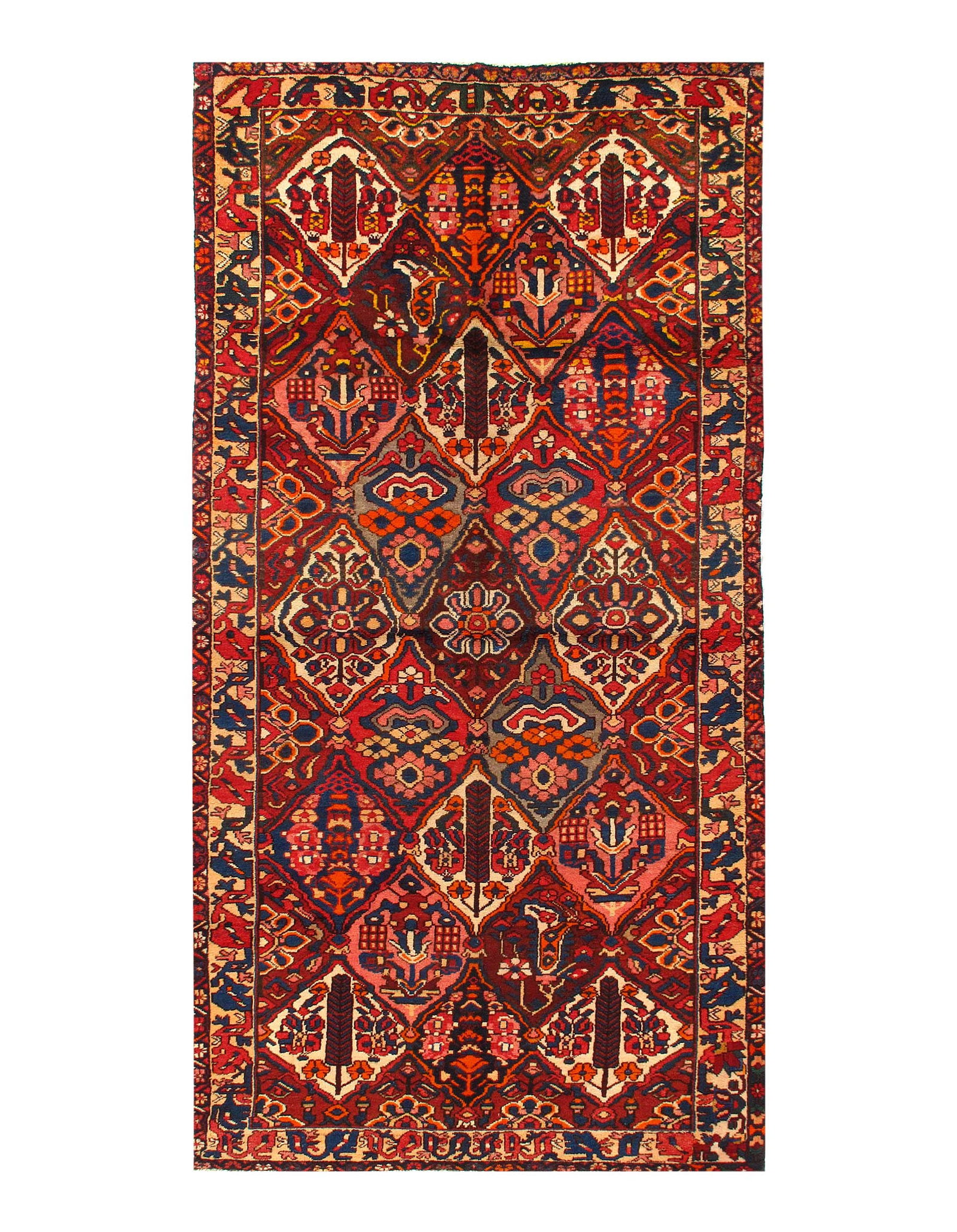 Persian Vintage Bakhtiari Rug - 5' x 10'6'': Persian Vintage Bakhtiari Rug - 5' x 10'6'' - Circa 1970, Bakhtiari, Hand-Knotted, Lamb's Wool, 300 -D11217- 862.This item is part of our fine auction collection which includes many fine home accessor