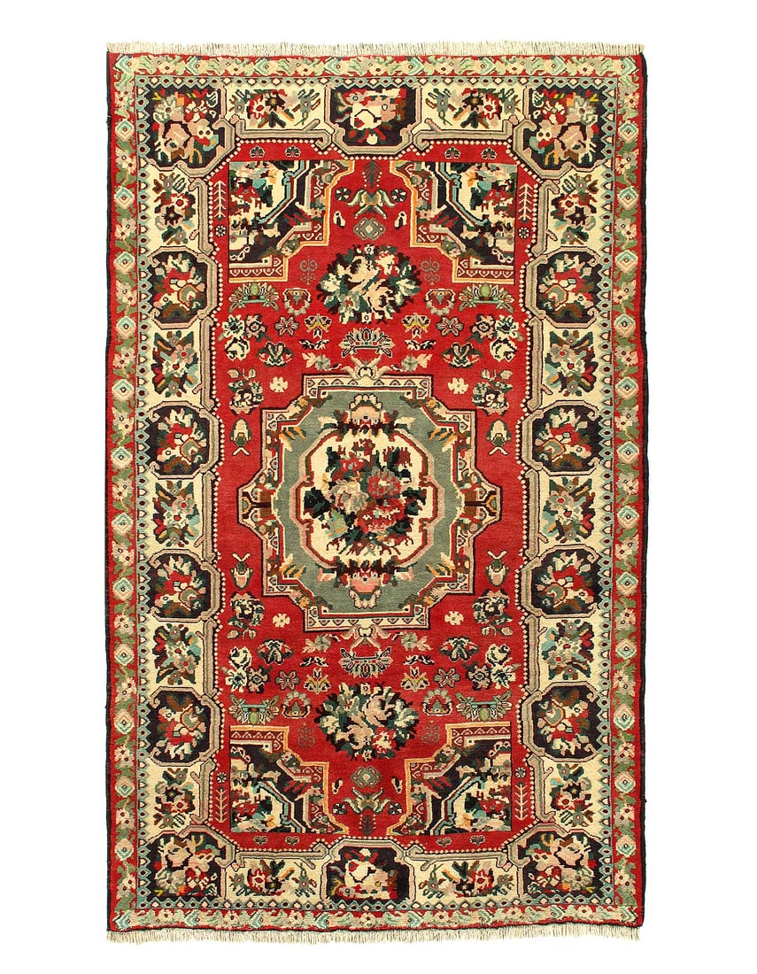 Fine Hand Knotted Persian Vintage Bakhtiari Rug 5'4'' X 8'11'': Fine Hand Knotted Persian Vintage Bakhtiari Rug 5'4'' X 8'11'' - 1970, Bakhtiari, Hand-Knotted, Lamb's Wool, 300 -53054- 862.This item is part of our fine auction collection which includes many fine h