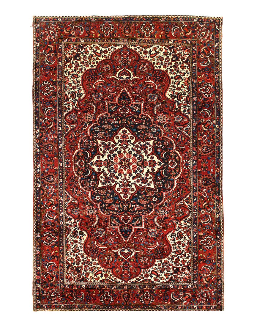 Fine Hand Knotted Persian Vintage Bakhtiari 6'11'' X 10'11'': Fine Hand Knotted Persian Vintage Bakhtiari 6'11'' X 10'11'' - 1970, Bakhtiari, Hand-Knotted, Lamb's Wool, 300 -D03311- 862.This item is part of our fine auction collection which includes many fine ho