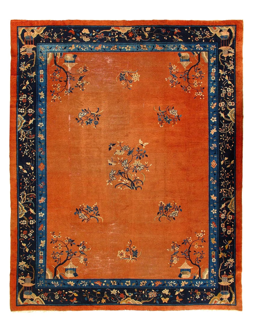 Chinese Antique Art Deco rug 9'3'' X 11'6'': Chinese Antique Art Deco rug 9'3'' X 11'6'' - Circa Early 20th Century, Art Deco, Hand-Knotted, Lamb's Wool, 300 -D12231- 862.This item is part of our fine auction collection which includes many fine 