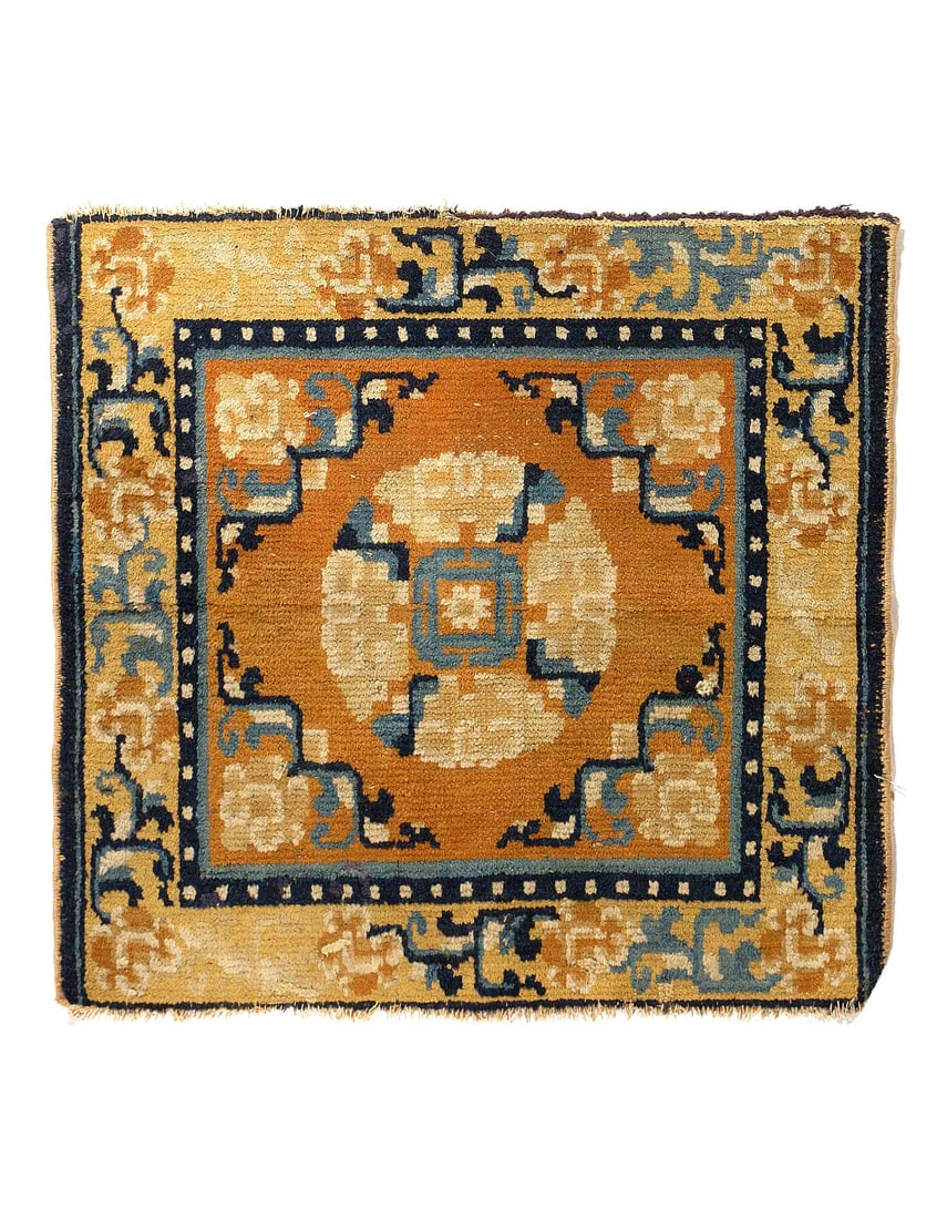 Antique 18th Century Chinese Ningxia Rug 2' X 2'2'': Antique 18th Century Chinese Ningxia Rug 2' X 2'2'' - Late 18th Century, Art Deco, Hand-Knotted, Lamb's Wool, 300 -D12283- 862.This item is part of our fine auction collection which includes many fine