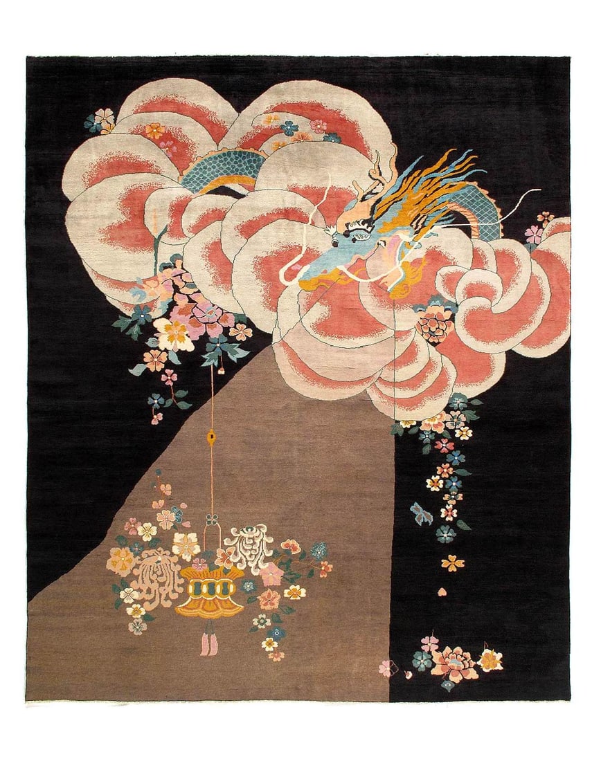 Fine Hand knotted Chinese Art Deco design 7'11'' X 9'6'': Fine Hand knotted Chinese Art Deco design 7'11'' X 9'6'' - New, Art Deco, Hand-Knotted, Lamb's Wool, 300 -D14158- 862.This item is part of our fine auction collection which includes many fine home acc