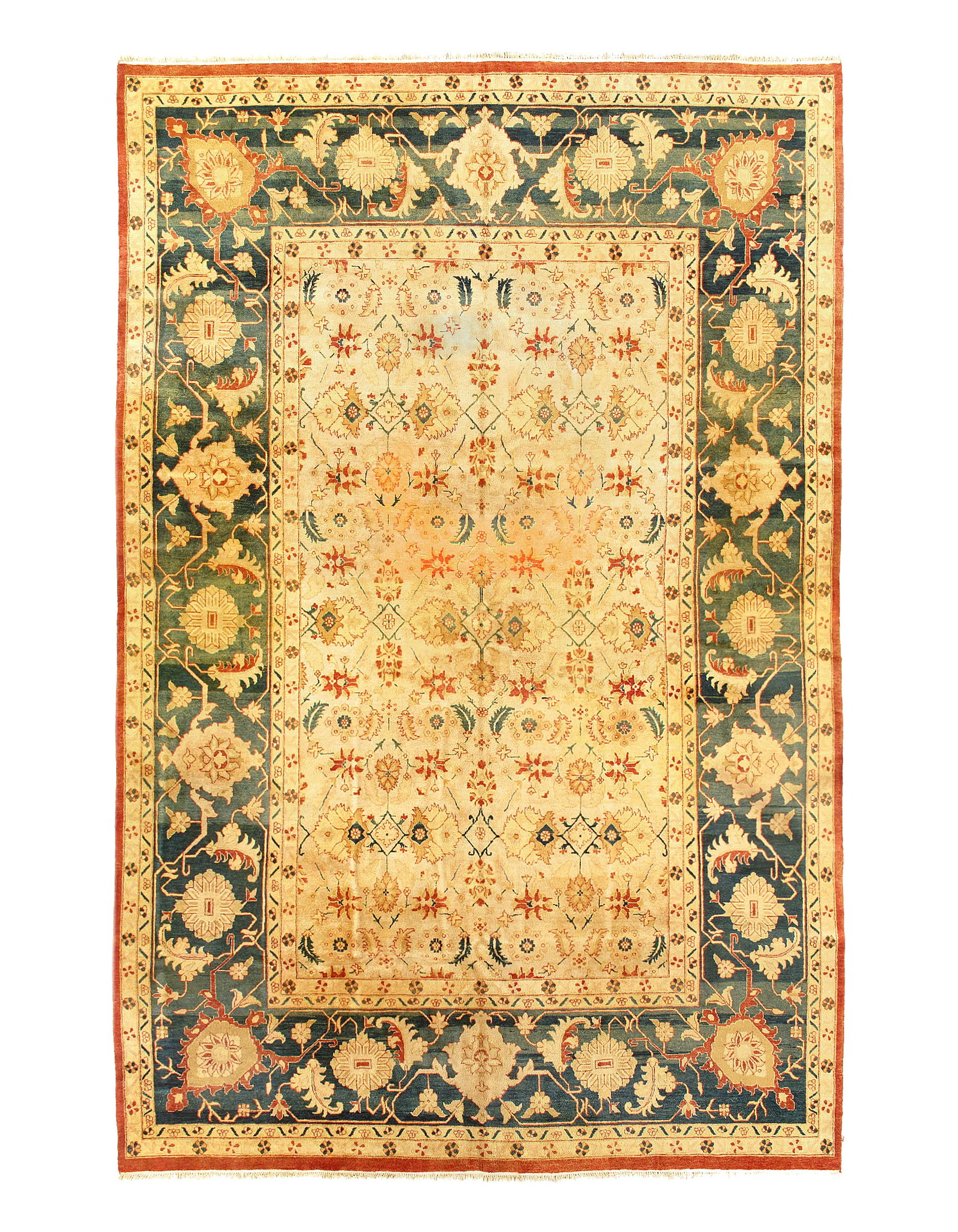 Ivory Fine Hand Knotted Agra 11'8'' X 17'6'': Ivory Fine Hand Knotted Agra 11'8'' X 17'6'' - , Agra, Hand-Knotted, Lamb's Wool, 300 -D11091- 862.This item is part of our fine auction collection which includes many fine home accessories including 