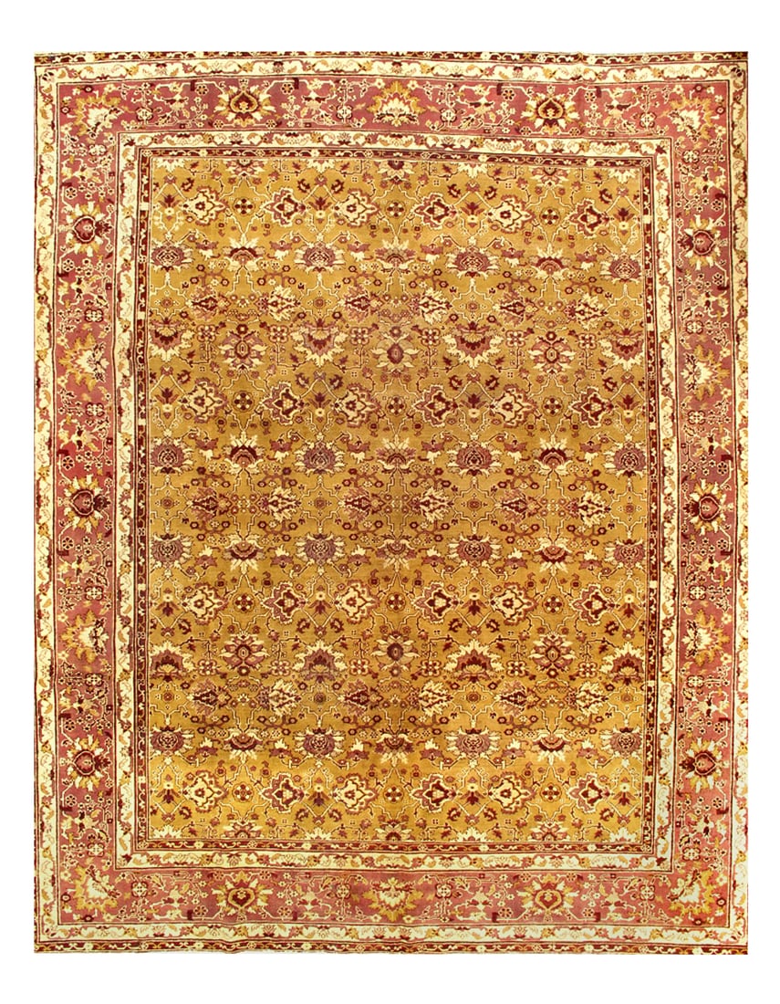 Gold Antique Agra 10'7" X 13': Gold Antique Agra 10'7" X 13' - circa 1900, Agra, Hand-Knotted, Lamb's Wool, 300 -019215- 862.This item is part of our fine auction collection which includes many fine home accessories including antiq
