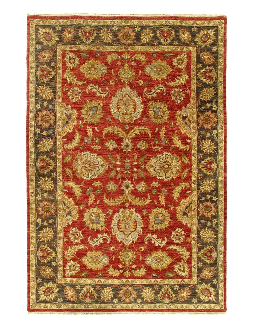 Rust Fine Agra Design 6' X 9': Rust Fine Agra Design 6' X 9' - New, Agra, Hand-Knotted, Lamb's Wool, 300 -D04301- 862.This item is part of our fine auction collection which includes many fine home accessories including antique rugs
