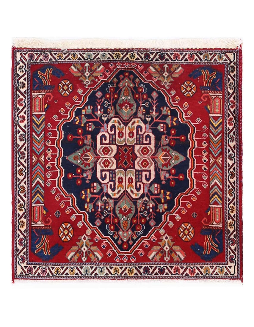 Fine Hand knotted Persian square Abadeh rug 2'1" X 2'1": Fine Hand knotted Persian square Abadeh rug 2'1" X 2'1" - circa 190, Abadeh, Hand-Knotted, Lamb's Wool, 300 -D13551- 862.This item is part of our fine auction collection which includes many fine home 