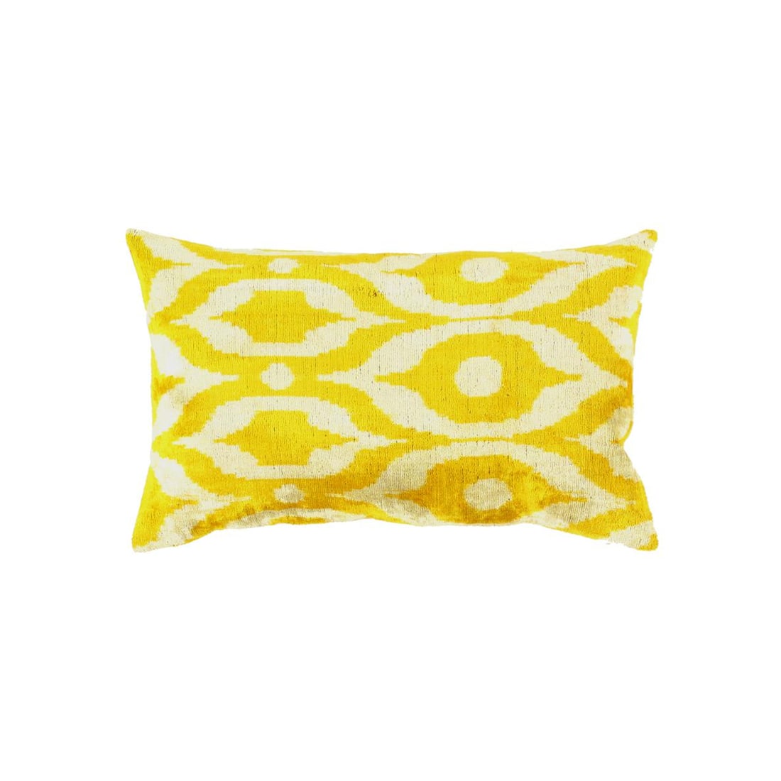 TI 46 Turkish Yelow Silk Ikat pillow: TI 46 Turkish Yelow Silk Ikat pillow - New, Ikat, Hand-Woven, Velvet Silk, 300 -TI 46- 862.This item is part of our fine auction collection which includes many fine home accessories including antique 