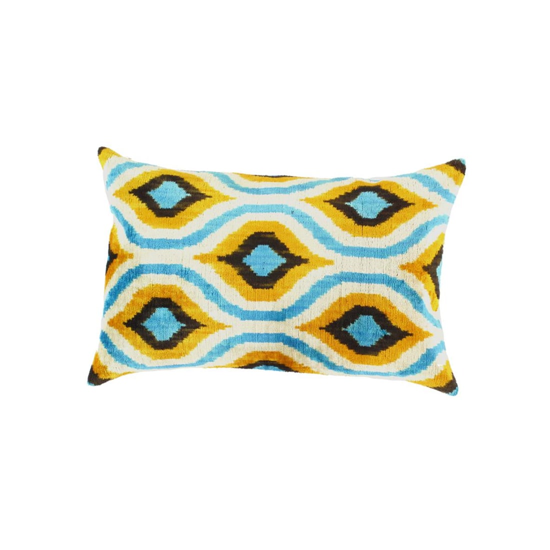TI 45 Turkish white Silk Ikat pillow: TI 45 Turkish white Silk Ikat pillow - New, Ikat, Hand-Woven, Velvet Silk, 300 -TI 45- 862.This item is part of our fine auction collection which includes many fine home accessories including antique 