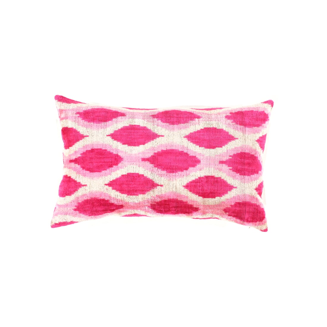 TI 40 Turkish Rose Silk Ikat pillow: TI 40 Turkish Rose Silk Ikat pillow - new, Ikat, Hand-Woven, Velvet Silk, 300 -TI 40- 862.This item is part of our fine auction collection which includes many fine home accessories including antique r