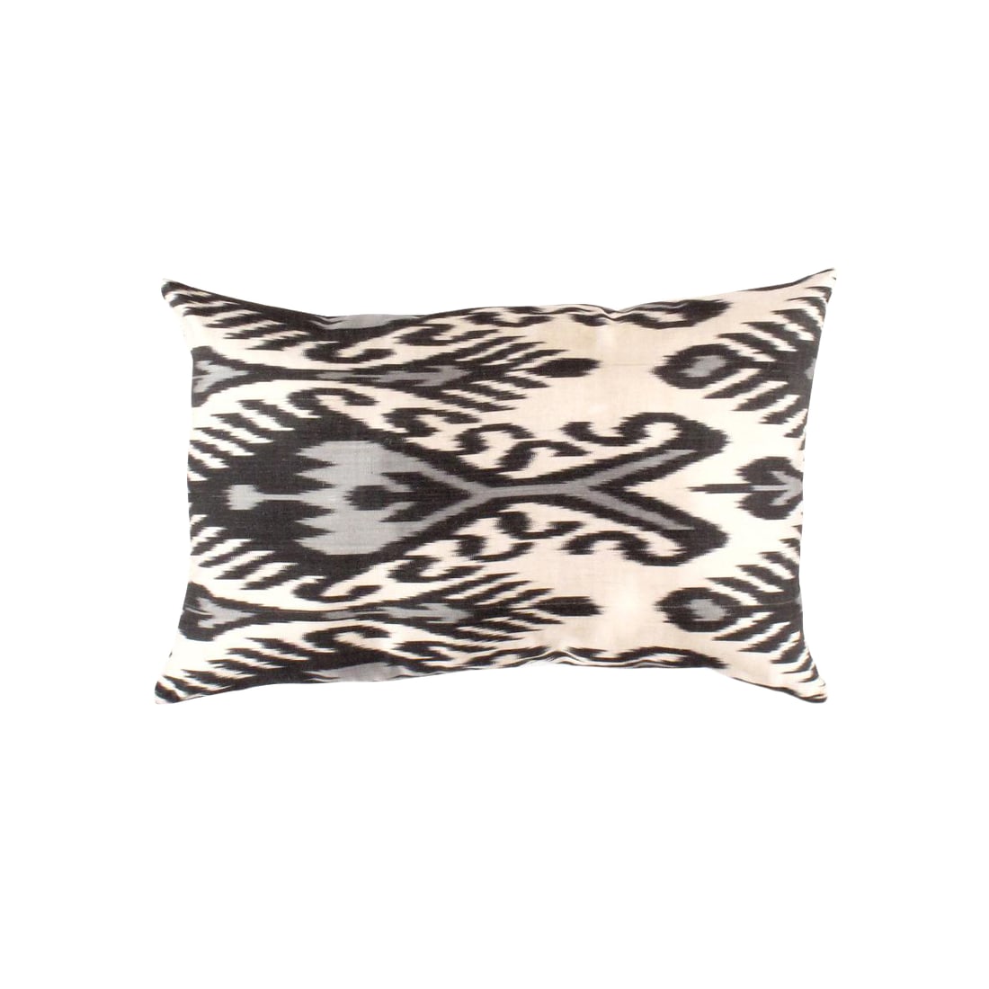 TI 27 Turkish white Silk Ikat pillow: TI 27 Turkish white Silk Ikat pillow - New, Ikat, Hand-Woven, Velvet Silk, 300 -TI 27- 862.This item is part of our fine auction collection which includes many fine home accessories including antique 