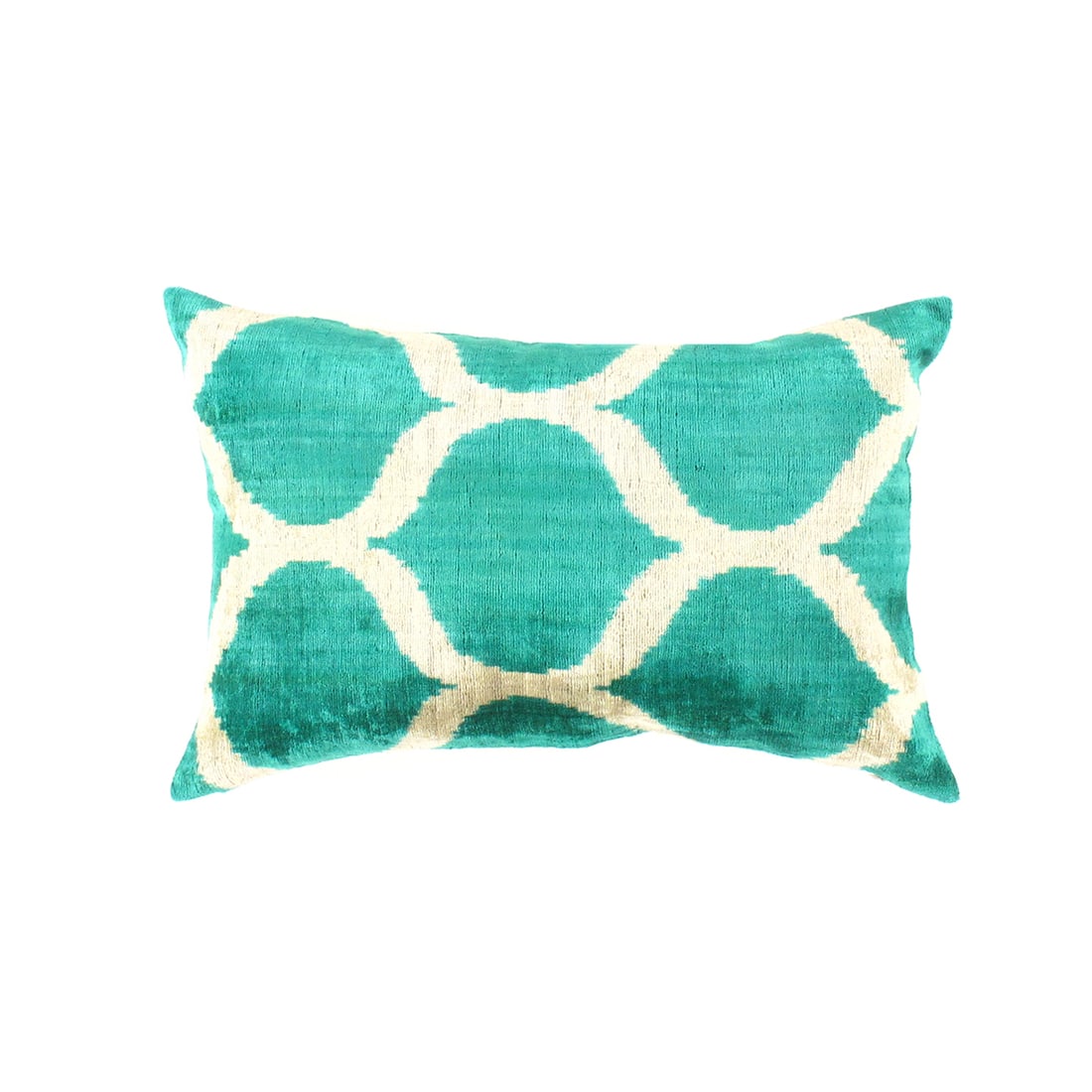 TI 145 Turkish Green color Silk Ikat pillow: TI 145 Turkish Green color Silk Ikat pillow - New, Ikat, Hand-made, Velvet Silk, 300 -TI 145- 862.This item is part of our fine auction collection which includes many fine home accessories including a