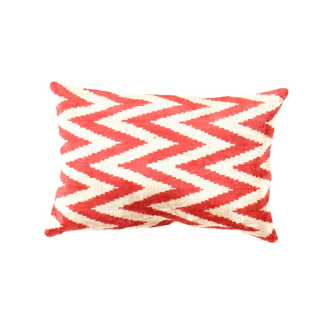 TI 142Turkish Red Silk Ikat pillow: TI 142Turkish Red Silk Ikat pillow - New, Ikat, Hand-Knotted, Velvet Silk, 300 -TI 142- 862.This item is part of our fine auction collection which includes many fine home accessories including antique
