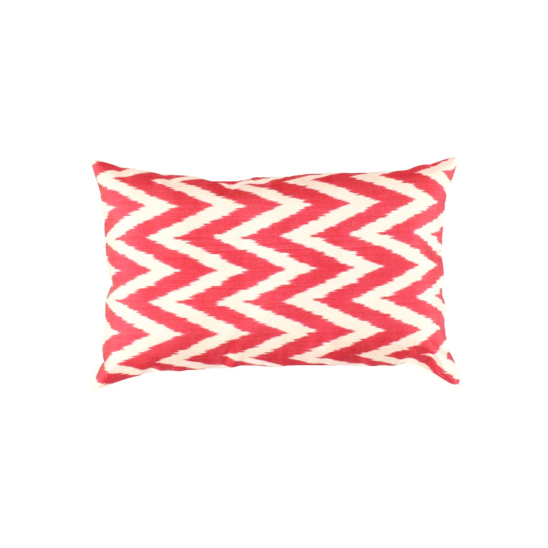 Pink Zig Zag Silk Ikat Pillow - 16"x24": Pink Zig Zag Silk Ikat Pillow - 16"x24" - New, Ikat, N/A, Velvet Silk, 300 -TI 113- 862.This item is part of our fine auction collection which includes many fine home accessories including antique rug