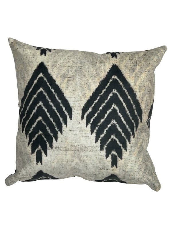 P-DS 2A Double Sided Turkish Blue Silk Ikat pillow (1 of 2)