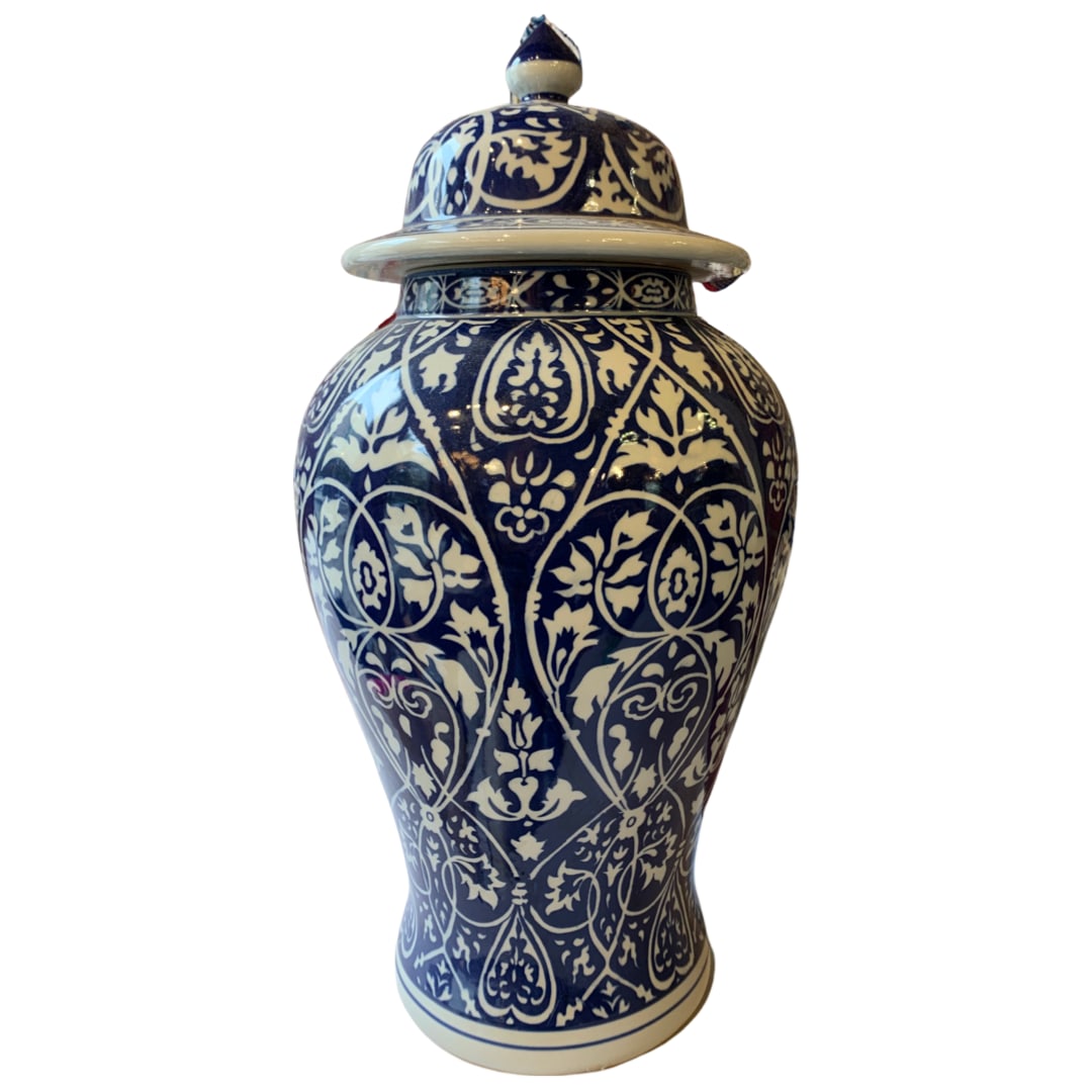 Landscape Porcelain Temple Jar: Landscape Porcelain Temple Jar - New, Chinese, N/A, Ceramic, 300 -LJ 183- 862.This item is part of our fine auction collection which includes many fine home accessories including antique rugs, vintage